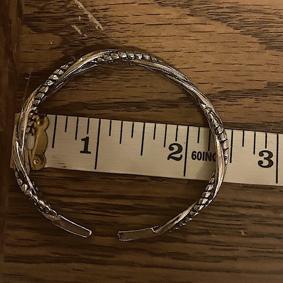 NEW STERLING SILVER TWIST WEAVING ADJUSTABLE UNISEX BANGLE CUFF BRACELET - Picture 8 of 8